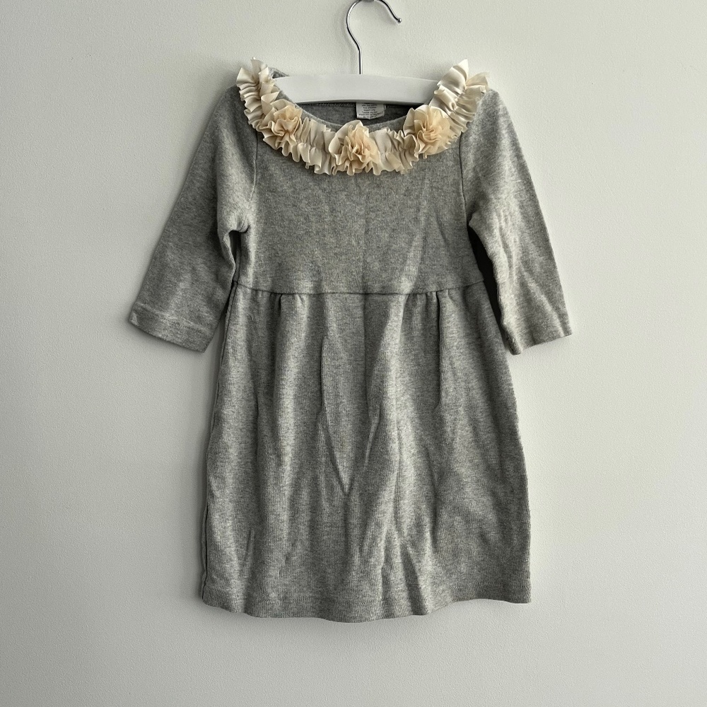 Crewcuts Ruffle Cotton 3/4 Sleeve Dress (size 4)